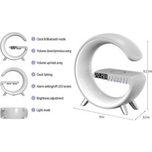 BT-2301 Rgb Masa Lambası Bluetooth Hoparlör Müzik Ritmik Saat Çalar Saat Kablosuz Şarj Cihazı Aleti