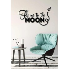 Ensa Design Ensa Desing Fly Me To The Moon Ahşap Duvar Yazısı - Ev Dekorasyonu - 60 x 35CM