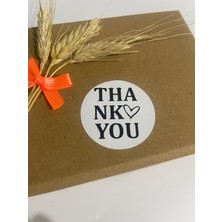 Butik Sosyetik Thank You Kenarı Kalpli Yuvarlak Yapışkanlı Etiket 5 x 5 cm 100 Adet