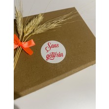 Butik Sosyetik Şans Getirsin Kırmızı Kalın El Yazılı Yuvarlak Yapışkanlı Etiket 5 x 5 cm 100 Adet