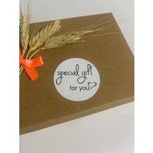 Butik Sosyetik Special Gift For You Kalpli Siyah Yazılı Yuvarlak Yapışkanlı Etiket 5 x 5 cm 100 Adet