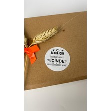 Butik Sosyetik Senin Için Hazırlandı Siyah Yazılı Kalpli Yuvarlak Etiket 5 x 5 cm 100 Adet