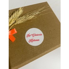 Butik Sosyetik Iyi Günlerde Kullanın Kırmızı El Yazılı Yuvarlak Yapışkanlı Etiket 5 x 5 cm 100 Adet