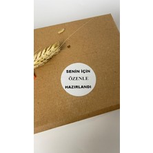 Butik Sosyetik Senin Için Özenle Hazırlandı Siyah Yazılı Yuvarlak Yapışkanlı Etiket 3 x 3 cm 150 Adet