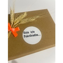 Butik Sosyetik Sizin Için Paketlendim Siyah Kalın Yazılı Yuvarlak Yapışkanlı Etiket 5 x 5 cm 100 Adet