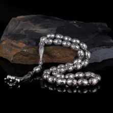 Tesbih Sepetim Tamamı 925 Ayar Gümüş Büyük Boy Arpa Kesim Tesbih