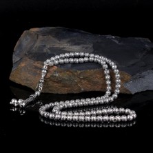Tamamı 925 Ayar Gümüş Mini Boy 99'luk Tesbih