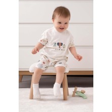 Little Gusto Organik Pamuk Bebek Şort Takım Animal Desenli