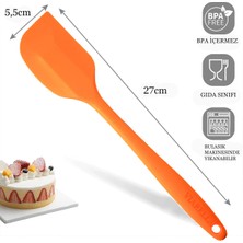 Viarella Silikon Kaşık Spatula Seti Büyük Boy Yanmaz Yapışmaz Çizmez 2'li