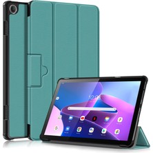 Zsykd Lenovo Tab M10 10.1 3rd Gen Için Deri Tablet Kılıfı - Koyu Yeşil (Yurt Dışından)