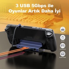 Novoo P6SDK Pro Steam Deck Için 4K 60Hz HDMI 2.0 RJ45 Ethernet 3*usb-A Pd 100W Çoklayıcı Stant