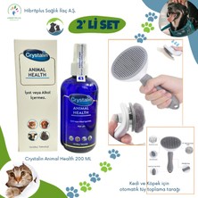 Crystalin Animal Health 200 ml + Kedi ve Köpek Otomatik Tüy Toplama Tarağı 2 Li Set