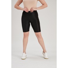 Thin Shop Büyük Beden Biker Siyah Tayt - Toparlayıcı Şort Tayt -Sıkılaştırıcı Spor Tayt - Yüksek Bel Spor Tayt