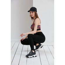 Thin Shop Büyük Beden Siyah Dikişli Çelik Örgü Toparlayıcı Siyah Tayt -  Bayan Tayt - Siyah Tayt