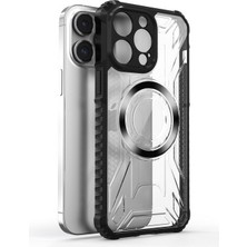 Case Street Apple iPhone 14 Pro Max Uyumlu Kılıf Prag Magsafe Özellikli Double Sided Non Slip Pc Tpu Kapak Derin Mor