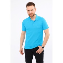 Çamdalı Iş Elbiseleri Polo Yaka T-Shirt Turkuaz Kısa Kollu Pike Örme Iş Tişörtü