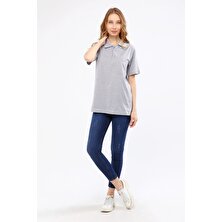 Çamdalı Iş Elbiseleri Polo Yaka Gri Kısa Kollu Süprem Iş Tişörtü - Polo Yaka T-Shirt