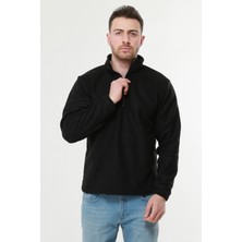 Mualta - Outdoor Siyah Balıkçıyaka Polar Sweatshirt