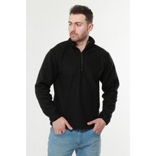 Mualta - Outdoor Siyah Balıkçıyaka Polar Sweatshirt