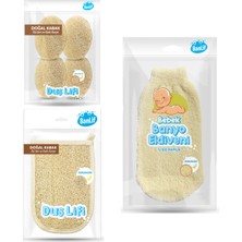 Vlamor Doğal Kabak Seti Ve Bebek Banyo Eldiveni Peeling Disk ile Cilt Temizliği
