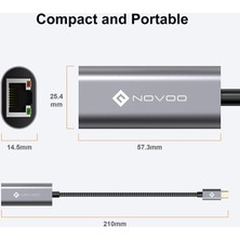 Novoo Type-C To RJ45 Gigabit 1000MBPS Ethernet Dönüştürücü Adaptör