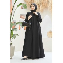 Neways 6482-ÖN A Pileli Elbise Siyah
