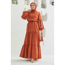 Neways 6567-CARLA Büzgülü Elbise Tarçın