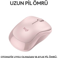 Logitech M240 Sessiz Kompakt Kablosuz Bluetooth Mouse - Pembe