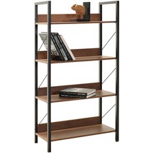 adore mobilya Profile 4 Raflı Kitaplık-Koyu Ceviz(Oslo Ceviz) 73X136X35 cm (Gxyxd)