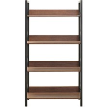 adore mobilya Profile 4 Raflı Kitaplık-Koyu Ceviz(Oslo Ceviz) 73X136X35 cm (Gxyxd)