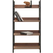 adore mobilya Profile 4 Raflı Kitaplık-Koyu Ceviz(Oslo Ceviz) 73X136X35 cm (Gxyxd)