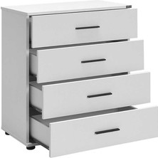 adore mobilya White 4 Çekmeceli Şifonyer - Mat Beyaz 65X78X41 cm (Gxyxd)