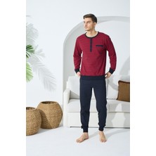 Kly 9246 Erkek Yaka Reçme Düğmeli Pijama Takım