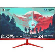 Zeiron ZM-575 24" 75Hz 1ms Csot Va Full Hd Çerçevesiz Curved Gaming Oyuncu Monitörü