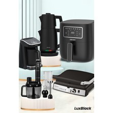 Goldmaster Luxblack 27 Parça Airfryer Sıcak Hava Fritöz Avantajlı Elektronik Evlilik Paketi Mutfak Çeyiz Seti