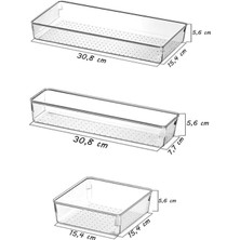Masc Grup 4 Parça Set Çekmece Düzenleyici, Banyo - Makyaj - Takı - Ofis Düzenleyici Organizer
