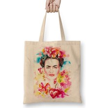 Frida Kahlo 7 Bez Çanta Uzun Saplı