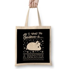 All I Want For Christmas Is A Hamster Knit Pattern Bez Çanta Uzun Saplı