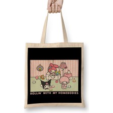 My Melody And Kuromi Rollin With My Homebodies Bez Çanta Uzun Saplı