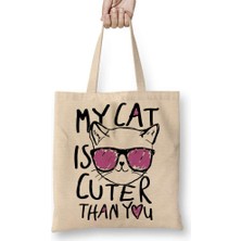 My Cat Is Cuter Than You Kedi Bez Çanta Uzun Saplı