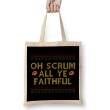 Rugby Christmas Oh Scrum All Ye Faithful Bez Çanta Uzun Saplı