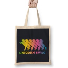 Unicorn Rainbow Swag Bez Çanta Uzun Saplı