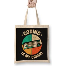 Humuts Coding Is My Cardio Fitness Gym Workout Mens Womens 03 Bez Çanta Uzun Saplı