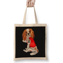 Humuts Funny Cavalier King Charles Spaniel Dog I Love Mom Tattoo Bez Çanta Uzun Saplı