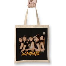 Itzy Pink N' White Bez Çanta Uzun Saplı