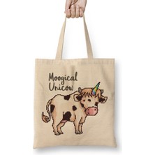 Humuts Moogical Unicow Unicorn Cow Pixel Art Bez Çanta Uzun Saplı