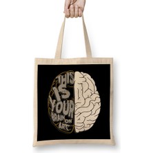Humuts Artistic This Is Your Brain On Art Pun Artists Bez Çanta Uzun Saplı