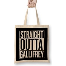 Humuts Straight Outta Gallifrey Doctor Who White Bez Çanta Uzun Saplı