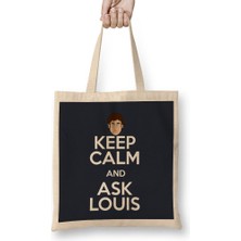 Keep Calm And Ask Louis Theroux Bez Çanta Uzun Saplı