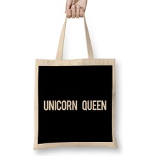 Humuts Unicorn Queen Text Bez Çanta Uzun Saplı
